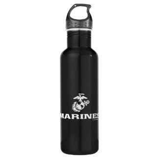 USMC Logo Stacked - White 710 Ml Water Bottle
