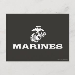 USMC Logo Stacked - White Postcard
