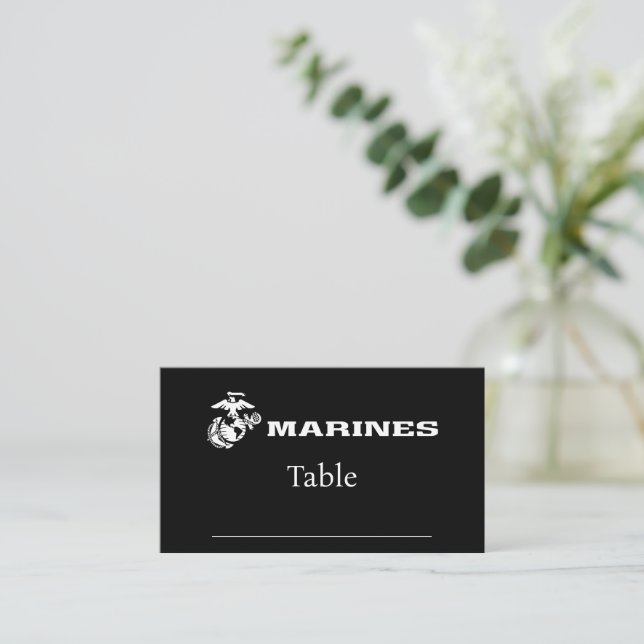 USMC Logo - White Place Card (Standing Front)