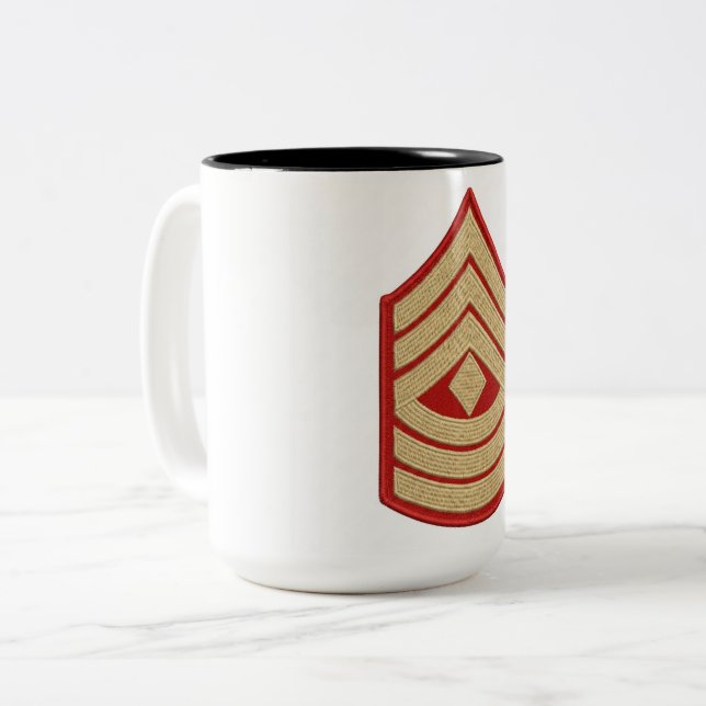 USMC Master Sergeant Rank Insignia Coffee Mug (Front Left)