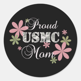USMC Mom [fl camo] Classic Round Sticker