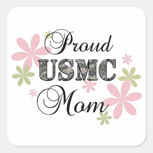 USMC Mom [fl camo] Square Sticker (Front)