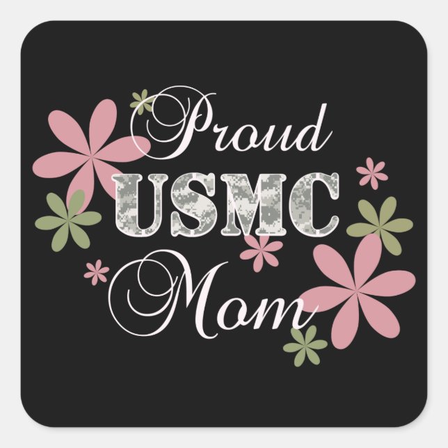 USMC Mom [fl camo] Square Sticker (Front)