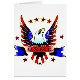 USMC Old School Rouge blanc et bleu tatouage d'aig