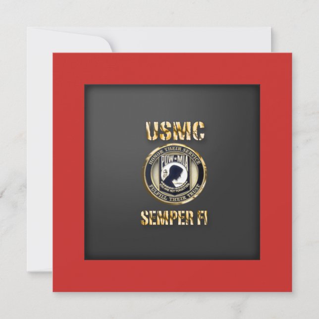 USMC POW-MIA Customizable Card (Front)