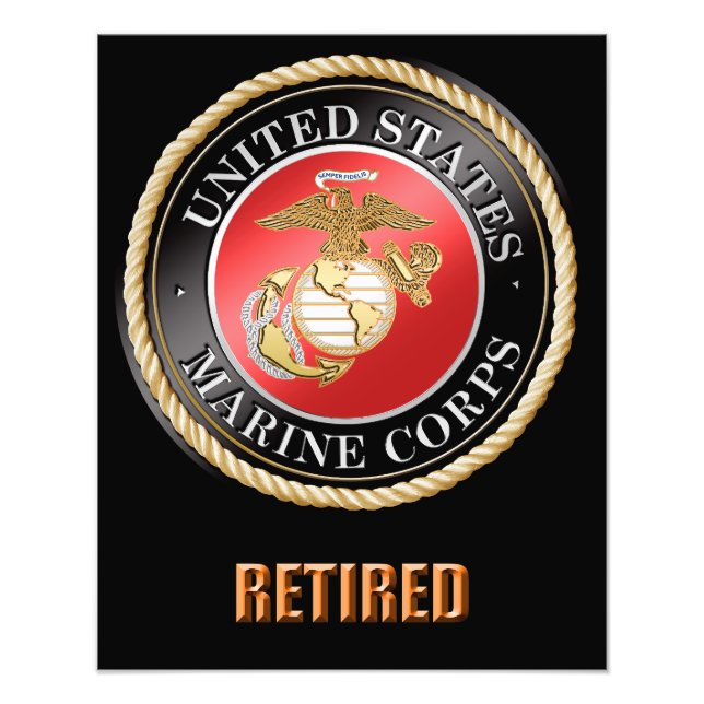 USMC Retired Photo Enlargement Print (Front)