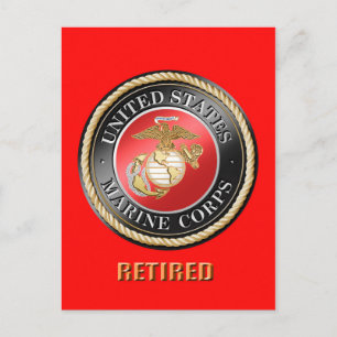 USMC Retired Postcard