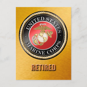 USMC Retired Postcard