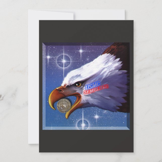 USMC Seal and Eagle Customizable Card! Save The Date (Front)