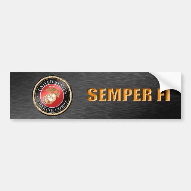 USMC Semper Fi Bumper Sticker (Front)
