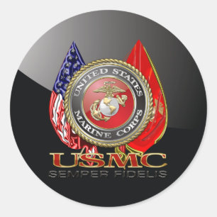 USMC Semper Fi [Special Edition] [3D] Classic Round Sticker