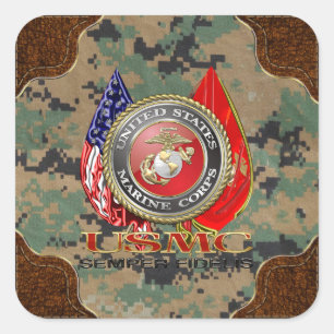 USMC Semper Fi [Special Edition] [3D] Square Sticker