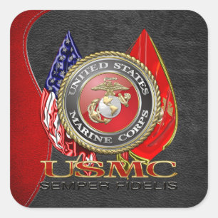 USMC Semper Fi [Special Edition] [3D] Square Sticker