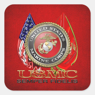 USMC Semper Fi [Special Edition] [3D] Square Sticker