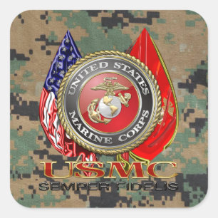 USMC Semper Fi [Special Edition] [3D] Square Sticker