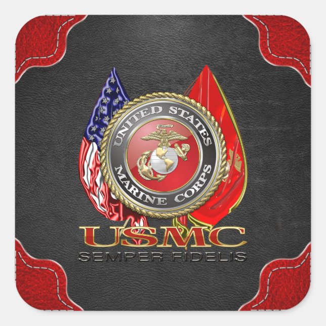 USMC Semper Fi [Special Edition] [3D] Square Sticker (Front)