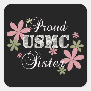 USMC Sister [fl camo] Square Sticker