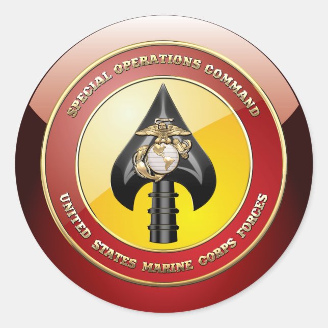 USMC Special Operations Command (MARSOC) [3D] Classic Round Sticker (Front)