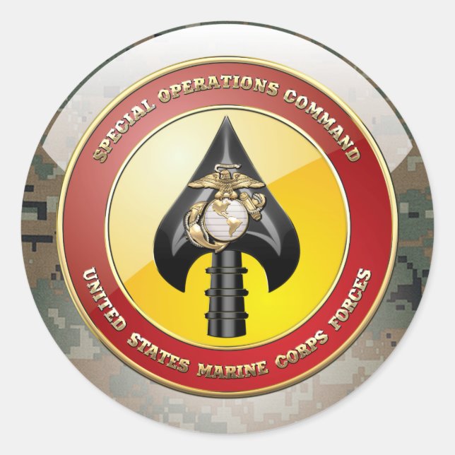 USMC Special Operations Command (MARSOC) [3D] Classic Round Sticker (Front)