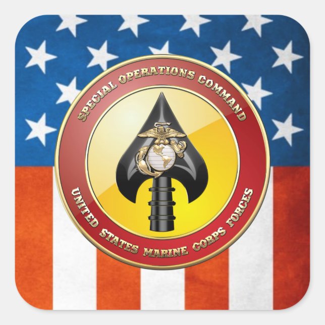 USMC Special Operations Command (MARSOC) [3D] Square Sticker (Front)