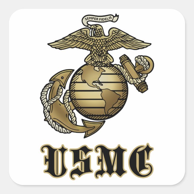 USMC SQUARE STICKER (Front)