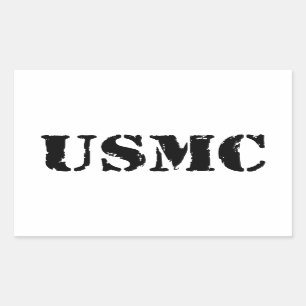 USMC [stencil text] Sticker