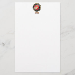 USMC Stickers Stationery