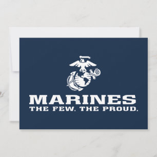 USMC The Few The Proud Logo Stacked - White