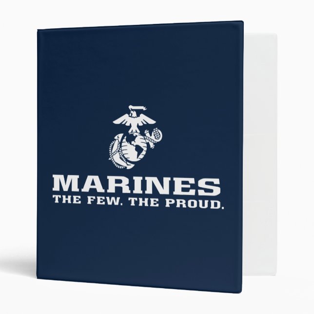 USMC The Few The Proud Logo Stacked - White Binder (Front/Inside)