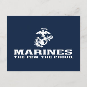 USMC The Few The Proud Logo Stacked - White Holiday Postcard
