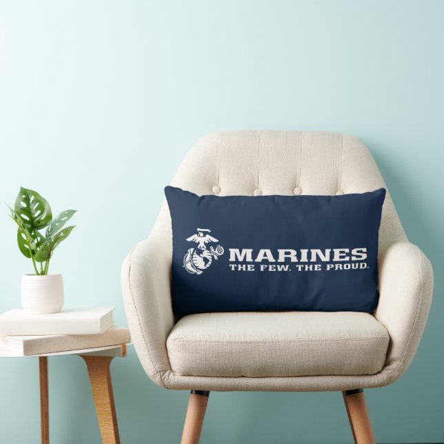 USMC The Few The Proud Logo - White Lumbar Pillow (Chair)