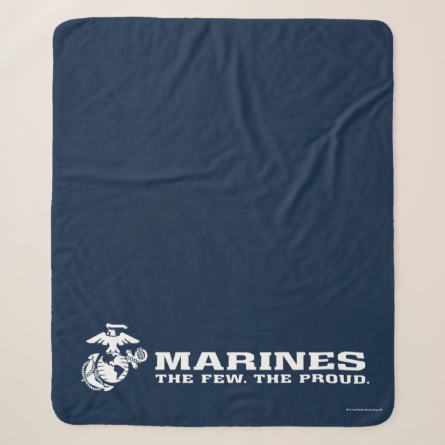 USMC The Few The Proud Logo - White Sherpa Blanket (Front)