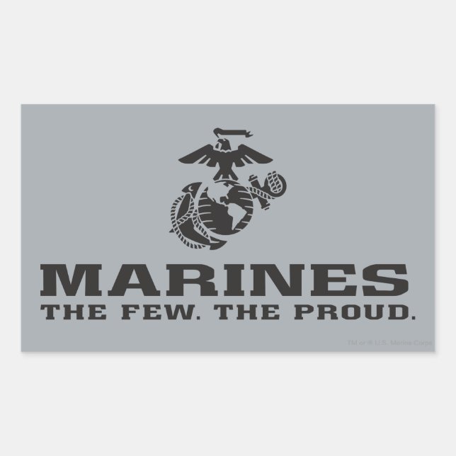 USMC "The Few, The Proud" Stacked Black Logo Sticker (Front)