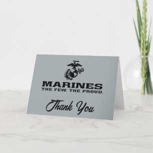 USMC "The Few, The Proud" Stacked Black Logo Thank You Card