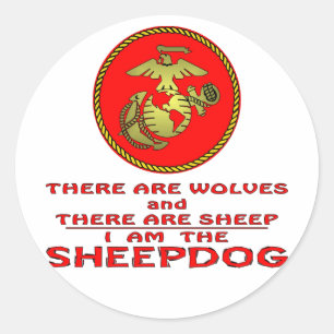 USMC There Are Wolves And There Are Sheep Classic Round Sticker