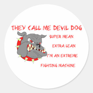 USMC They Call Me Devil Dog Classic Round Sticker