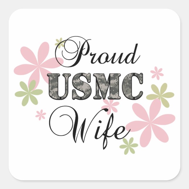 USMC Wife [fl camo] Square Sticker (Front)
