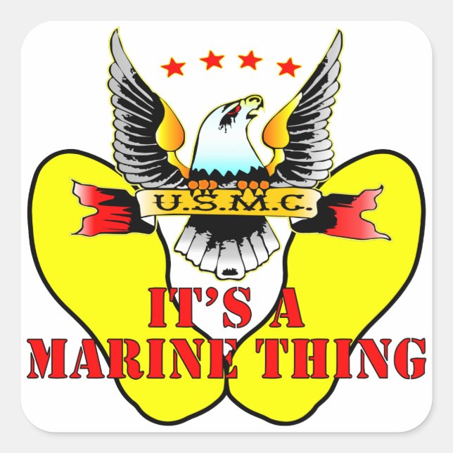 USMC Yellow Footprints It’s A Marine Thing Square Sticker (Front)