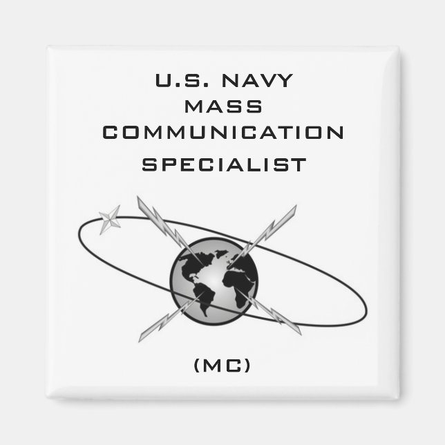 USN MASS COMMUNICATION SPÉCIALISTE CARRÉ MAGNET (Devant)