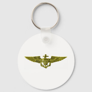 USN Pilot Wings Keychain
