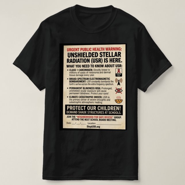 USR public warning T-Shirt (Design Front)
