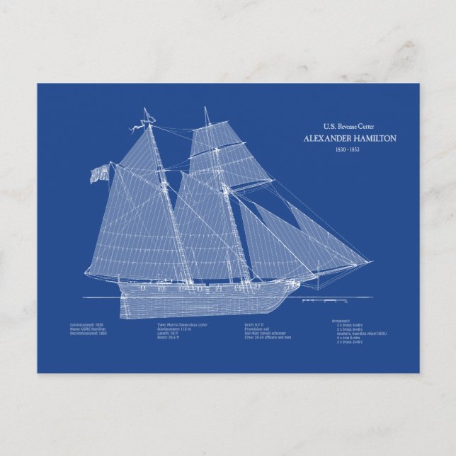 USRC Alexander Hamilton - ABD Postcard (Front)