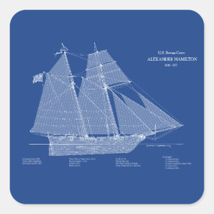 USRC Alexander Hamilton - ABD Square Sticker