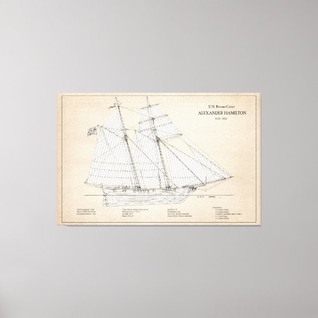 USRC Alexander Hamilton - SBD Canvas Print (Front)