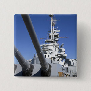 USS Alabama Battleship at Battleship Memorial 2 Inch Square Button