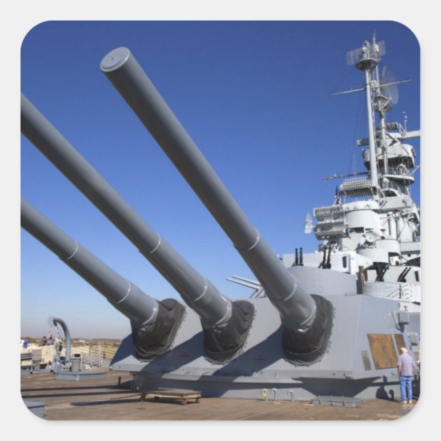 USS Alabama Battleship at Battleship Memorial 2 Square Sticker (Front)
