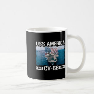 Uss america cv-66 est 1965-1996 flag aircraft coffee mug