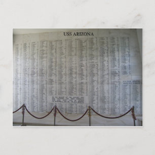 USS Arizona Plaque Postcard