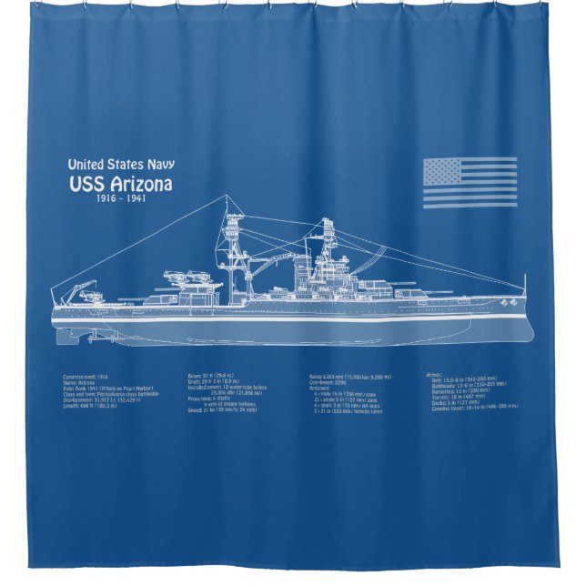 USS Arizona - Ship Blueprint Plans ABD (Front)