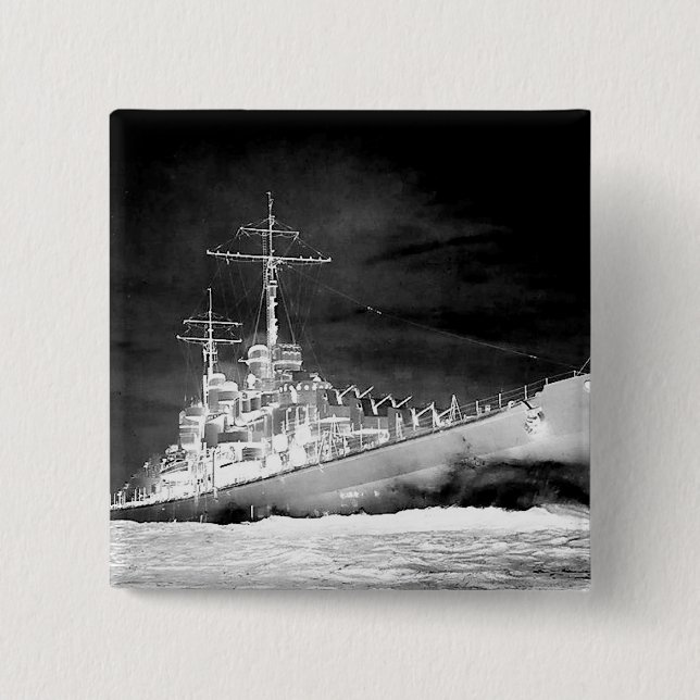 USS Atlanta 2 Inch Square Button (Front)